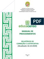 Manual de Procedimentos - Relatórios de Correção e Justificativa - 16 Out 2020