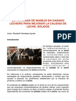 Estrategias de Manejo en Ganado Lechero para Mejorar La Calidad de Leche Solidos