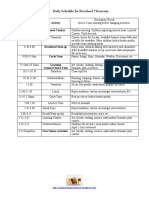 Daily Schedule For Preschool