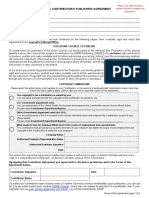 Journal Contributor'S Publishing Agreement: SAGE Choice Open Access Agreement With SAGE