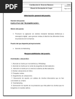 Manual de Descripción de Cargo Telemercadeo