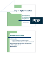 Analog To Digital Converters: Presentation Outline