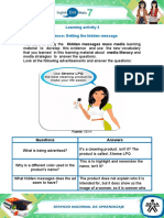 Learning Activity 3 Evidence: Getting The Hidden Message: Questions Answers