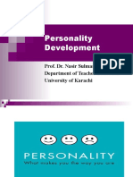 Personality Development: Prof. Dr. Nasir Sulman Department of Teacher Education University of Karachi