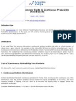 Statistics 101: Beginners Guide To Continuous Probability Distributions