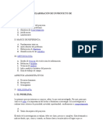 Esquema para La Elaboración de Un Proyecto de Investigación