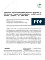 Neonatal and Maternal Complications of Placenta Praevia and Its Risk Factors in Tikur Anbessa Specialized and Gandhi Memorial Hospitals. Unmatched Case-Control Study