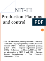 Unit-Iii: Production Planning and Control