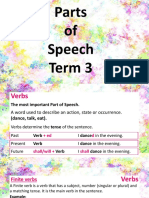 Parts of Speech - Term 3 - Notes and Activity