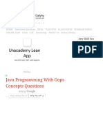 Unacademy Learner App: Java Programming With Oops Concepts Questions