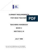 Current Requirements For Head Teachers