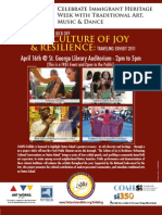 The Culture of Joy & Resilience:: April 16th at St. George Library Auditorium - 2pm To 5pm