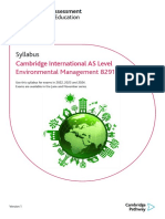 Syllabus: Cambridge International AS Level Environmental Management 8291