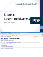 Erros, Álgebra e Ensino de Matemática