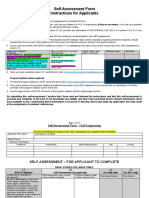 Self-Assessment Form Instructions For Applicants: General