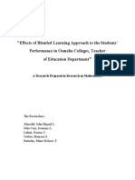 "Effects of Blended Learning Approach To The Students' Performance in Osmeña Colleges, Teacher of Education Department