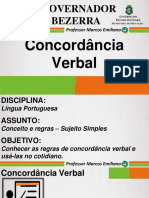 CONCORDÂNCIA VERBAL Sujeito Simples