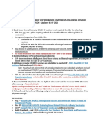 Summary of Blood Donor Deferral Following Covid 19 Vaccine and CCP Transfusion