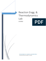 Reaction Engg. & Thermodynamics Lab: Department of Chemical Engineering