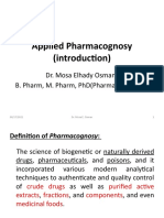 Introduction Applied Pharmacognosy