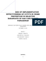 The Degree of Implementation Effectiveness of CCTV'S in Crime Prevention in Selected Barangays of San Carlos City Pangasinan