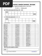 International Indian School, Riyadh: I) 1. Write The Numerals From 423 - 442