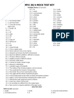 Olympic 30/4 Mock Test Key: Multiple Choice (0.5 PT Each)