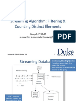 Streaming Algorithm: Filtering & Counting Distinct Elements: Compsci 590.02 Instructor: Ashwinmachanavajjhala