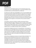 (NSW, Australia) Year 11 Legal - Customary Law Essay