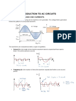 Introduction To Ac Circuits: Sinusoidal Voltages and Currents