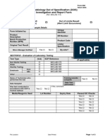 Microbiology Out of Specification (OOS) Investigation and Report Form