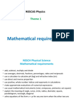 NSSCAS Physics Mathematical Requirements - 30 September 2020