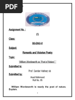 Wordsworth As Poet of Nature