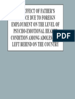 The Effect of Father'S Absence Due To Foreign Employment On The Level of Psycho-Emotional Health Condition Among Adolescent Left Behind On The Country