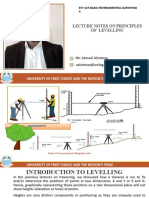 Lecture Notes On Principles of Levelling: Sakintoye@unilag, Edu - NG Mr. Samuel Akintoye