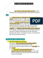 Psychological Perspective of The Self: Person. Having Its Own or Single Character As A Person