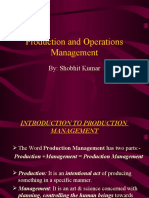 Introduction To Production and Operations Management