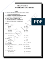 Chapter # 10 Trigonometric Identities