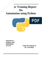 A Winter Training Report On Automation Using Python