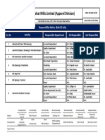 Nishat Mills Limited (Apparel Division) : Activity Responsibility Matrix (Bulk B2 Sale)