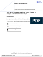 Who Can Understand Relational Frame Theory? A Reply To Barnes-Holmes and Hayes