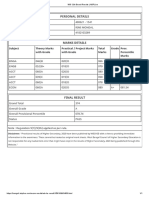 WB Board 12Th Result Personal Details