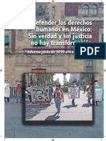 Décimo Informe Defender Los Derechos Humanos en México: Sin Verdad y Sin Justicia No Hay Transformación