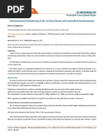 Cronicon: Principle Conceptual Paper Environmental Monitoring of Air in Clean Room and Controlled Environments