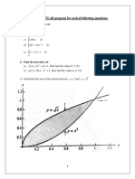 Write The MATLAB Program For Each of Following Questions