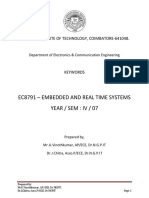 Ec8791 - Embedded and Real Time Systems Year / Sem: Iv / 07