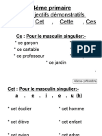 Les Adjectifs Démonstratifs Ce, Cet, Cette, Ces