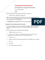 Lab Manual (SQL and Oracle Basics) : Run Through The Oracle SQL Developer Demo: Creating A Database Connection