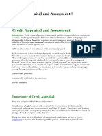 Credit Appraisal and Assessment