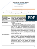 II - Course Module Guide On HUMAN PHYSIOLOGY I, First Year, 1st Sem.-Revised With Inputs of Dr. Elmer Linao, Dean, College of Medicine, BCCM, July 25